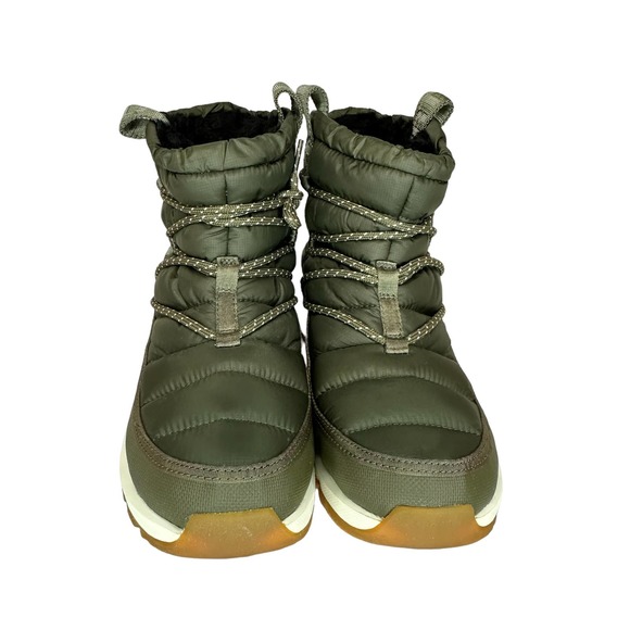 THE NORTH FACE Women's Boots Thermoball Size 10 Lace Up Taupe Green Waterproof - Picture 11 of 15